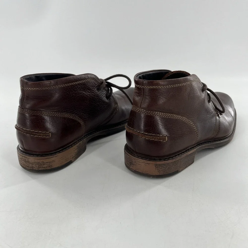 Johnston & Murphy Mens Tan Chukka Full Grain Leather Plain Toe 9 Tumbled Pebbled